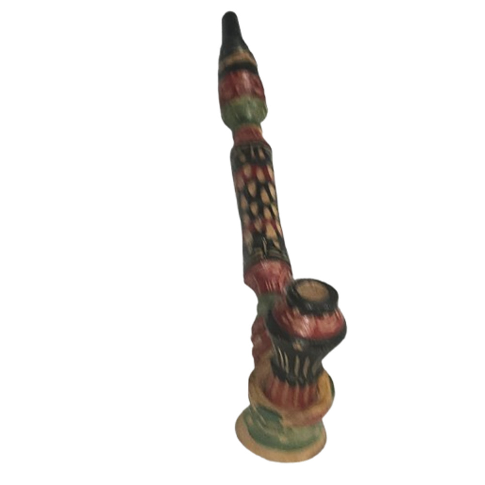 Vtg Hand Carved Wooden Albanian Folk Pipe Unused - Picture 3 of 4
